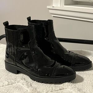 Massimo Dutti Patent Leather Ankle Boots